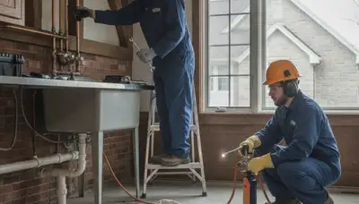 Milwaukee, WI plumber repairing a leak for a local plumbing service job