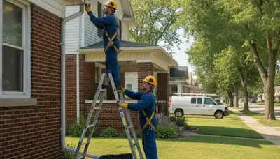 Milwaukee, WI plumbing repair technician servicing a residential pipe leak