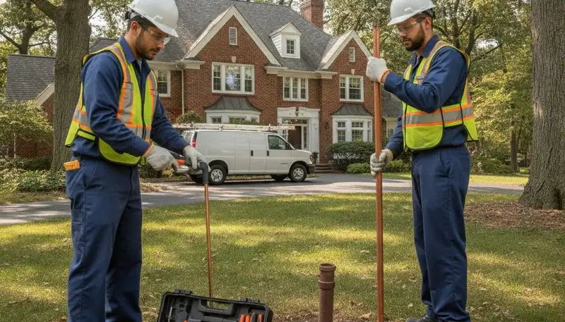 Milwaukee, WI plumber repairing a residential pipe for plumbing service