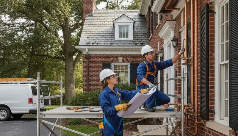Milwaukee, WI plumber repairing a pipe for a plumbing service call