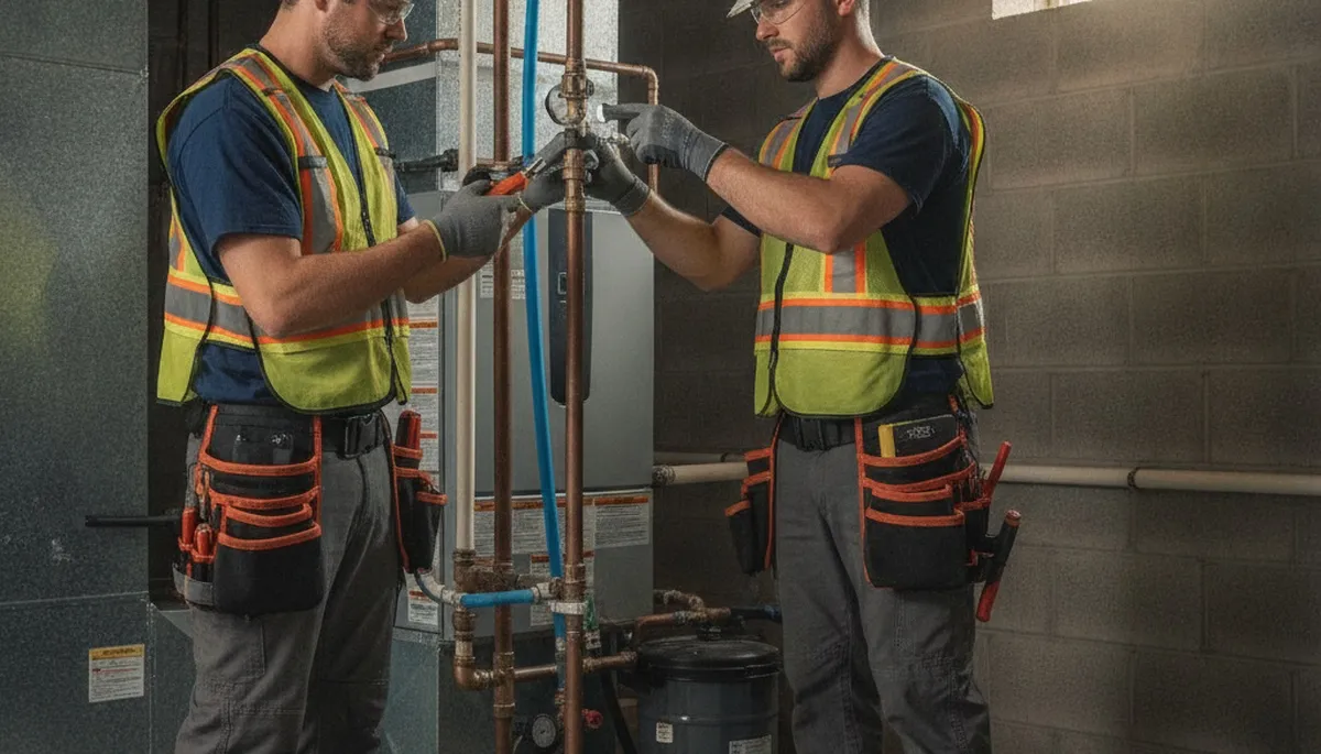 Milwaukee, WI plumber repairing residential plumbing for a local plumbing service