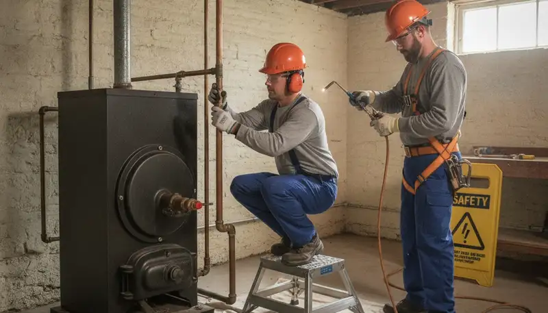 Milwaukee, WI plumber repairing a pipe for a plumbing repair service