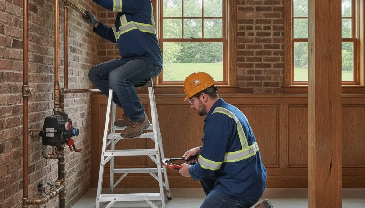 Milwaukee, WI plumber repairing a residential pipe for plumbing service