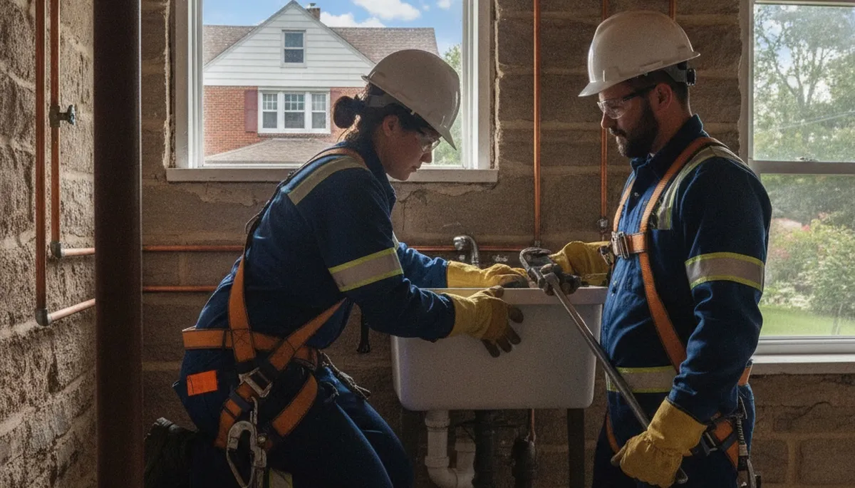 Milwaukee, WI plumber repairing a leak for a plumbing-repair service call