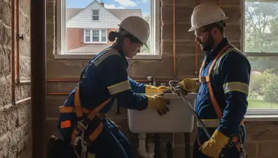 Milwaukee, WI plumber repairing a leak for a plumbing-repair service call