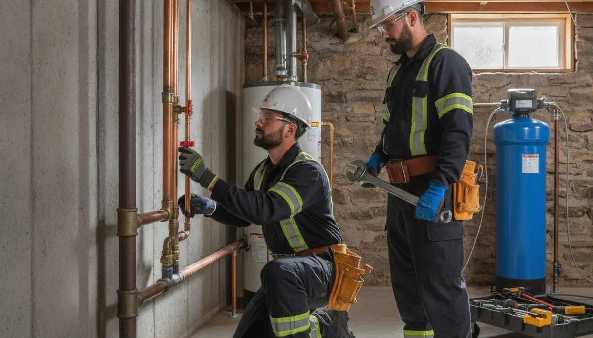 Milwaukee, WI plumber repairing a pipe for a local plumbing service call