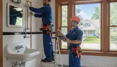 Milwaukee, WI plumber repairing a pipe for a residential plumbing service call