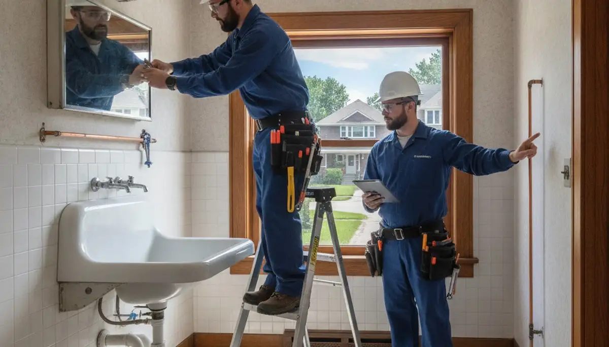 Milwaukee, WI plumber repairing a pipe for a residential plumbing service
