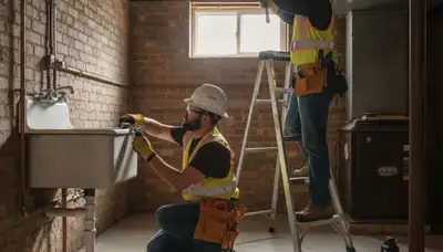Milwaukee, WI plumber repairing a pipe for a residential plumbing service