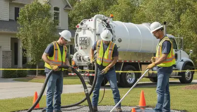 Milwaukee, WI plumbers cleaning septic tank for reliable home plumbing maintenance