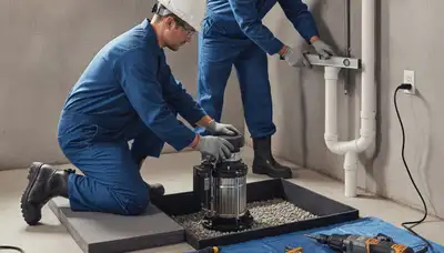 Milwaukee, WI plumber installing a sump pump to protect a basement from flooding