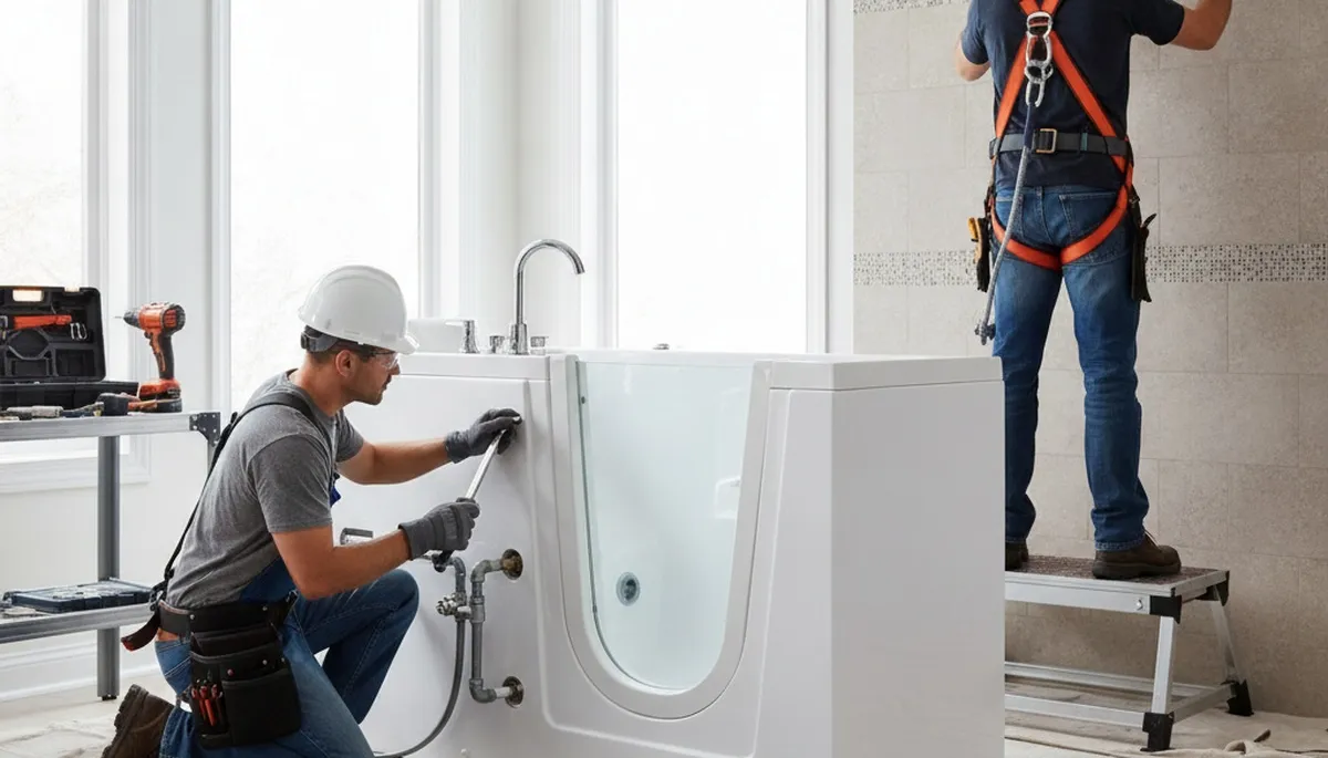 Walk-in tub installation for safer bathing in Milwaukee, WI by On Call Plumbers